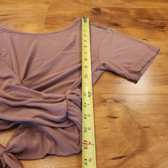 Victorias Secret HEAVENLY CROPPED SHIRT XS SOFT Top Tie Back Mauve Pink - Picture 3 of 5